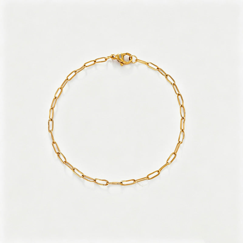 Simple Gold Four-Lear Clover Pendant Bracelet 6W6JBR515