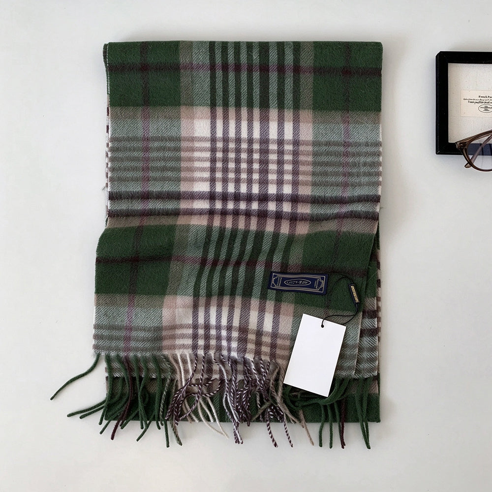 Vintage Plaid Fringe Scarf - DippedShop Wholesale - #8259