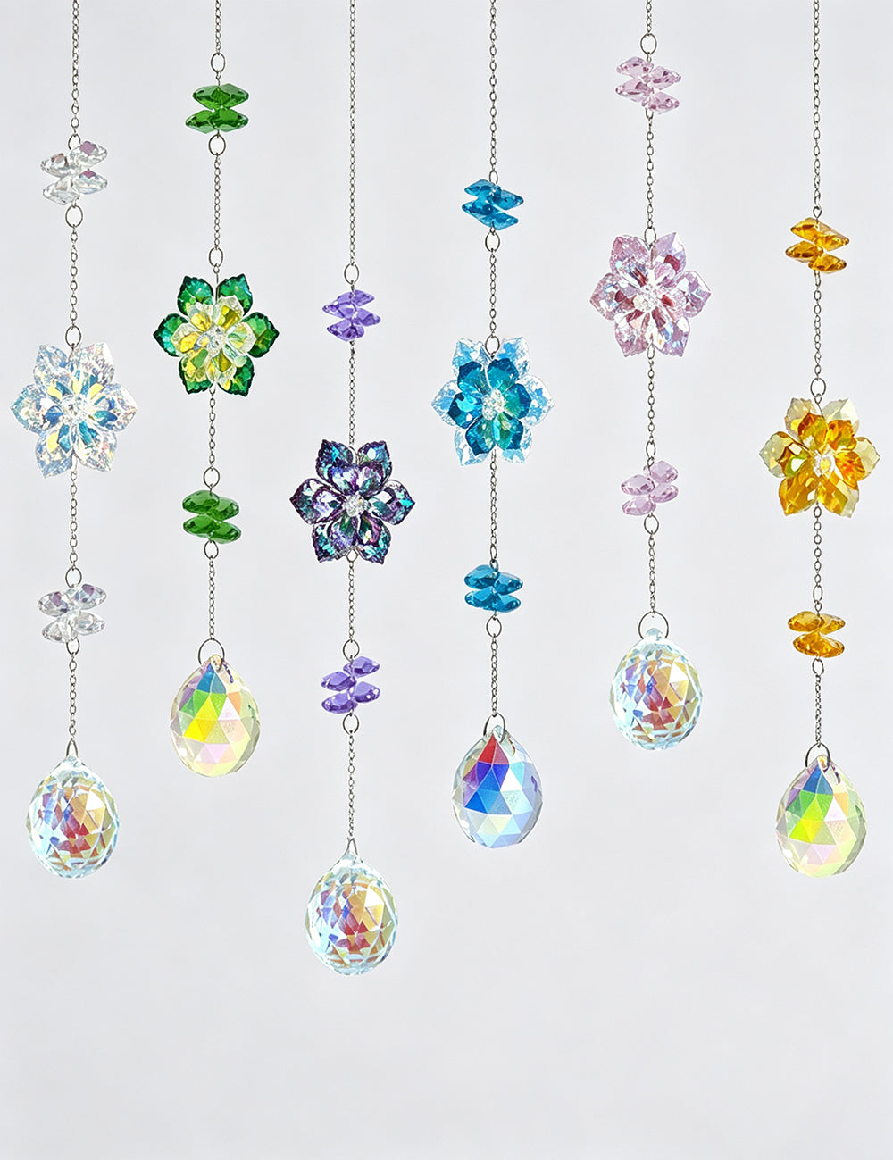 Cute Flower Crystal Bead Window Hanging Suncatcher 6H7HLS197