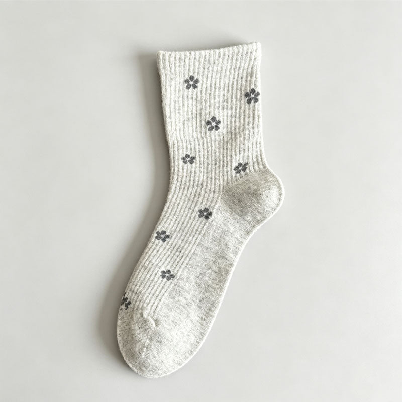 Flower Print Crew Socks - DippedShop Wholesale - #1715