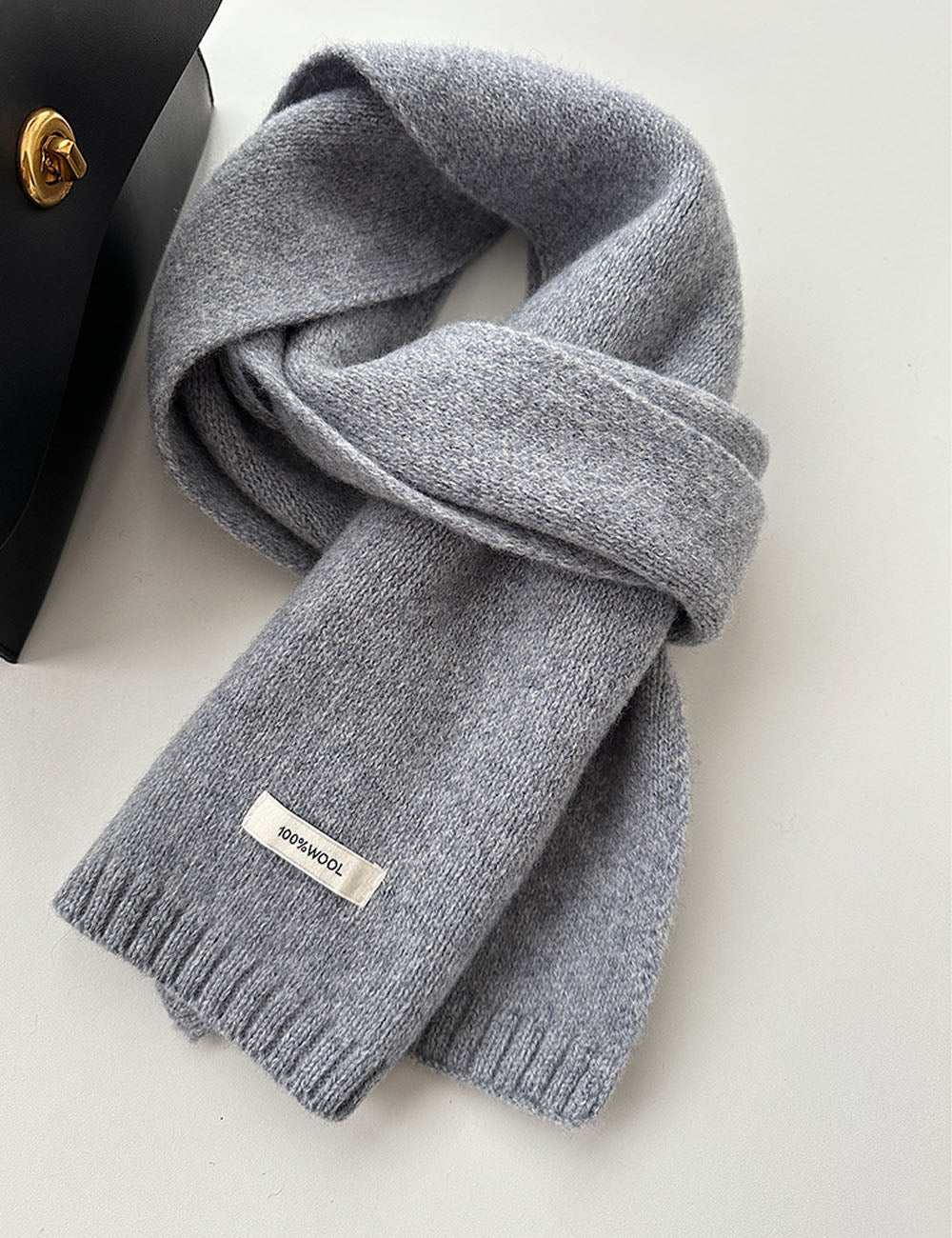 Minimalist Solid Color Versatile Warm Knit Scarf 6W6NSC89