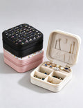 Square Tweed Mini Travel Jewelry Box 6W5CO363