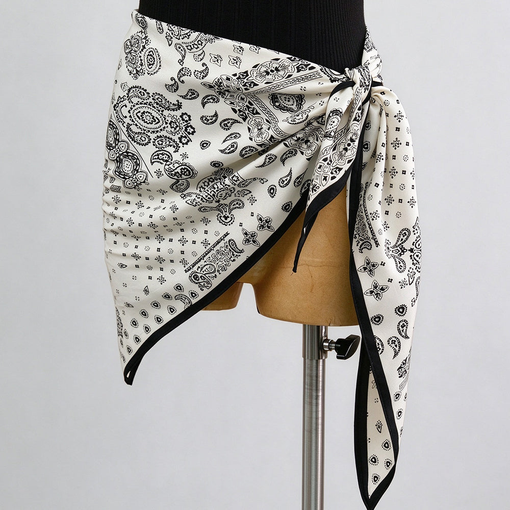 Retro Floral Print Versatile Soft Triangle Scarf 6W6NSC209