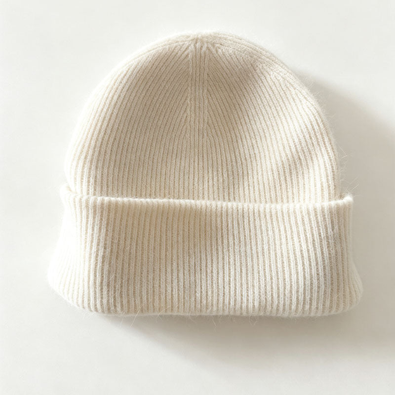 Simple Wool Blend Solid Color Knit Beanie Hat 6W6HAT542