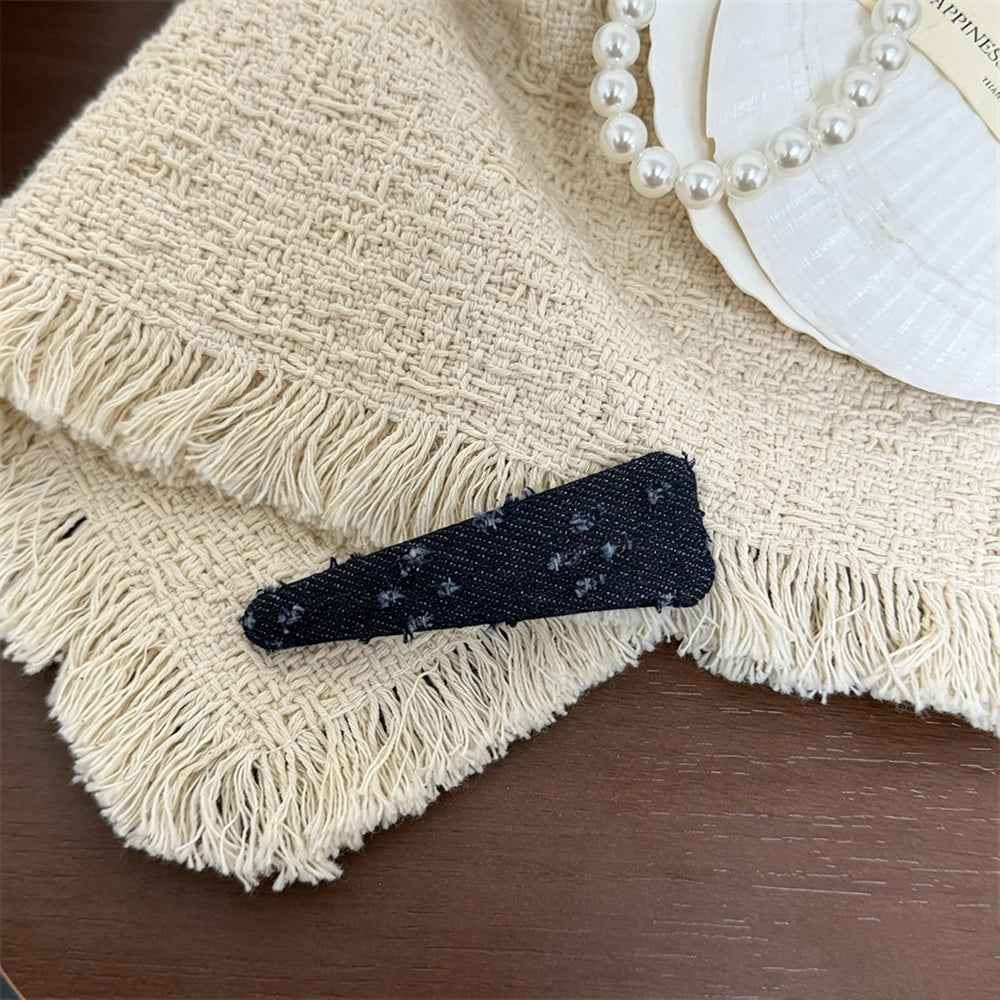 Simple Denim Frayed Hem No-Crease Hair Clip 6W6HCP1623