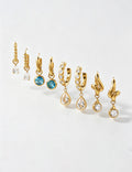 Trendy Cubic Zirconia Teardrop Dangle Hoop Earrings 6W6JER599