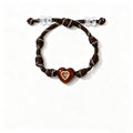 Personalized Heart Pendant Adjustable Rope Bracelet 6W6JBR532