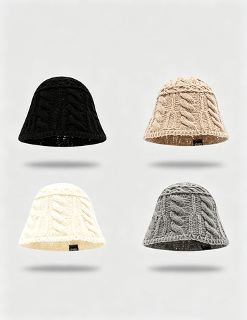Slouchy Warm Cable Knit Bucket Hat 6W6HAT802