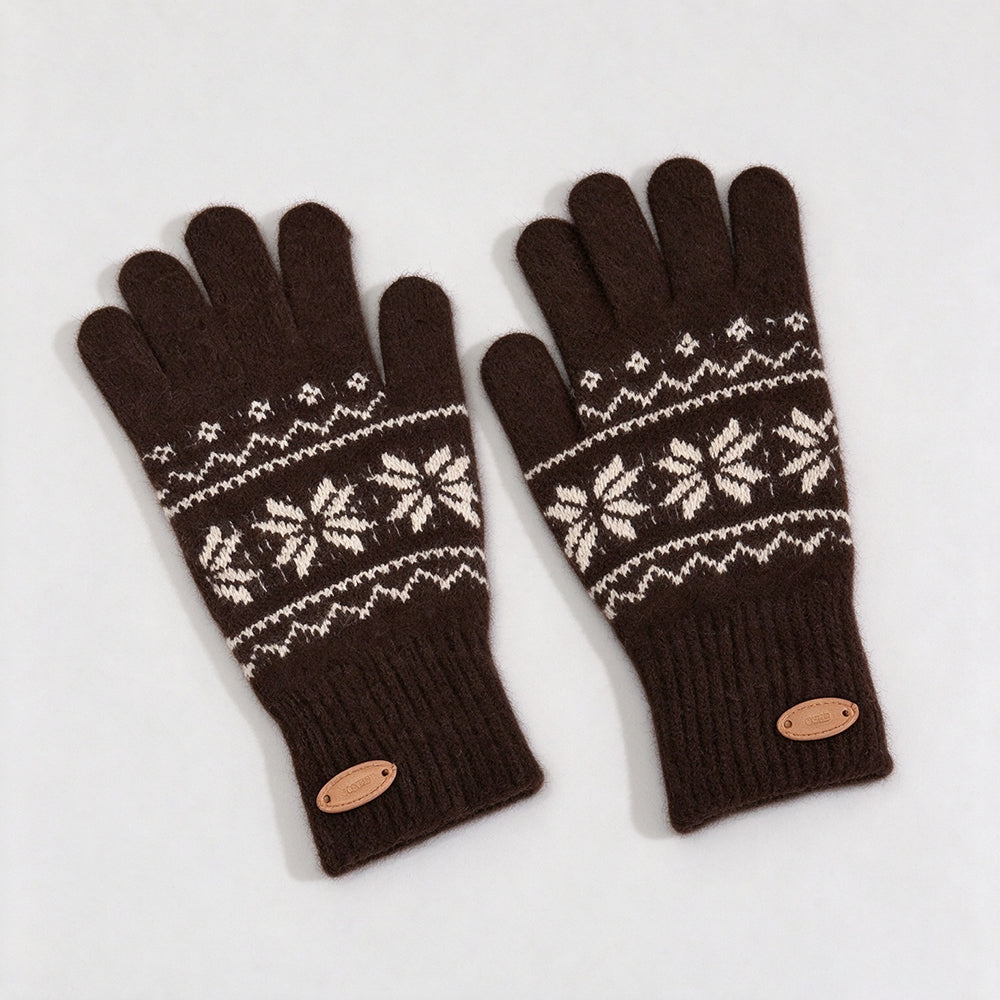 Fair Isle Touchscreen Knit Gloves - DippedShop Wholesale - #7059