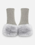 Stylish Rib Knit Thicken Plush Fingerless Gloves 6W6GLO100