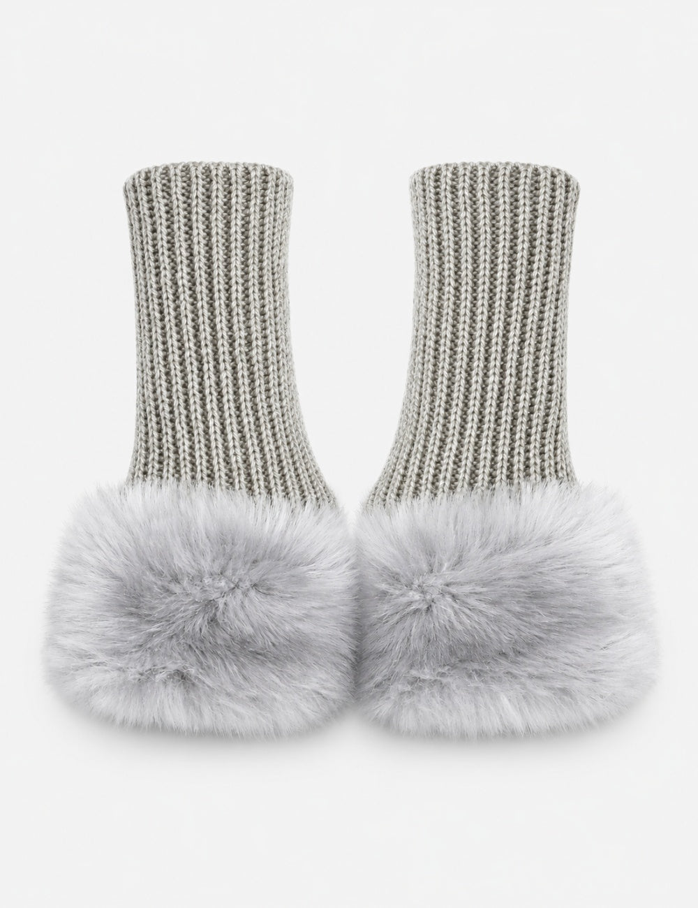 Stylish Rib Knit Thicken Plush Fingerless Gloves 6W6GLO100