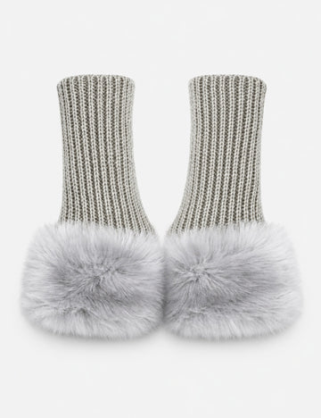 Stylish Rib Knit Thicken Plush Fingerless Gloves 6W6GLO100