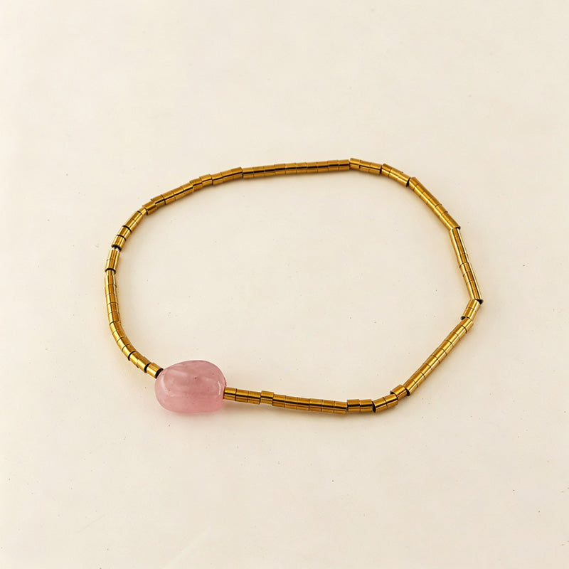 Handmade Natural Pearl Beaded Chain Bracelet 6W6JBR454