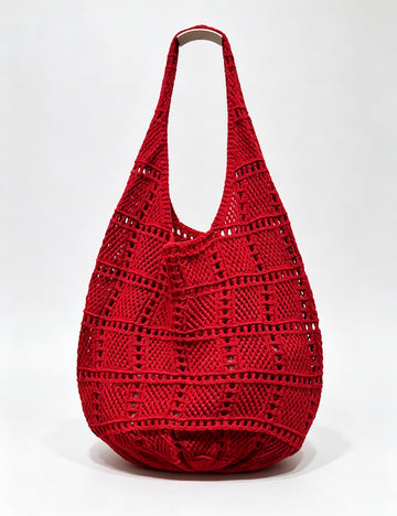 Casual Solid Color Hollow Beach Tote Bag 6W10BBG1779
