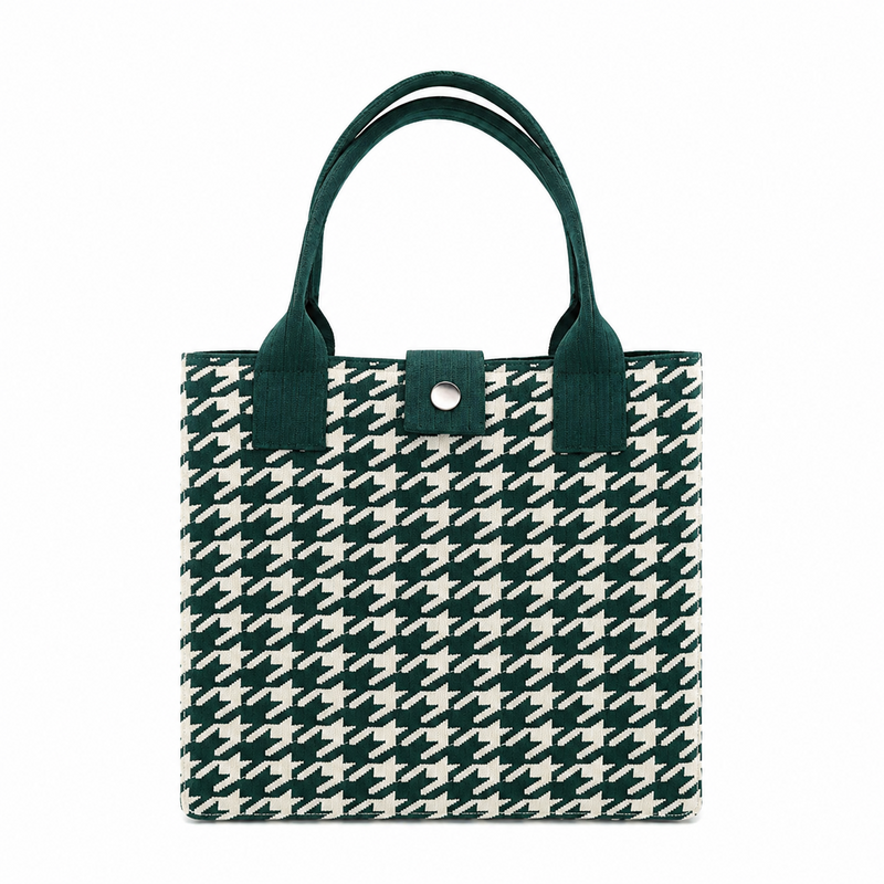 Vintgae Plaid Large Capacity Knit Tote Bag 6W10BBG1813