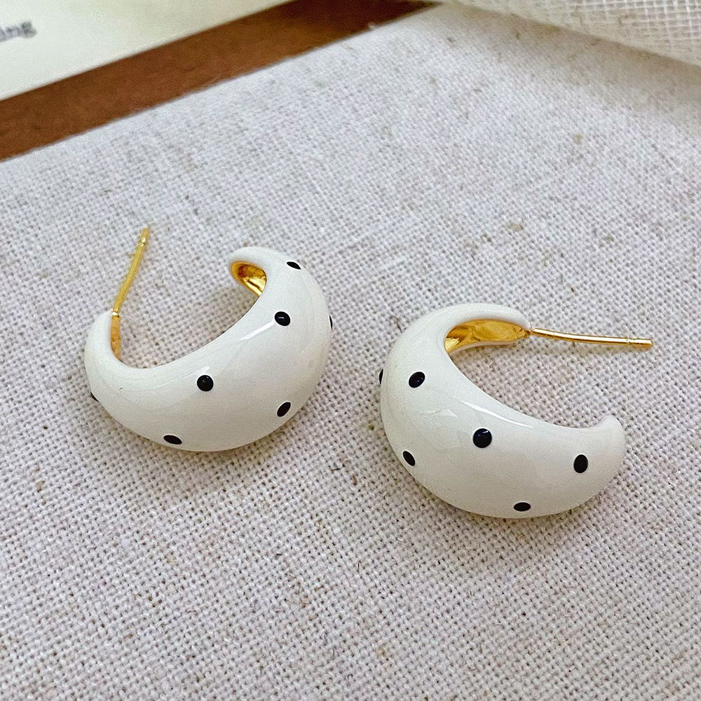 Irregular Enamel Stud Earrings - DippedShop Wholesale - #8963