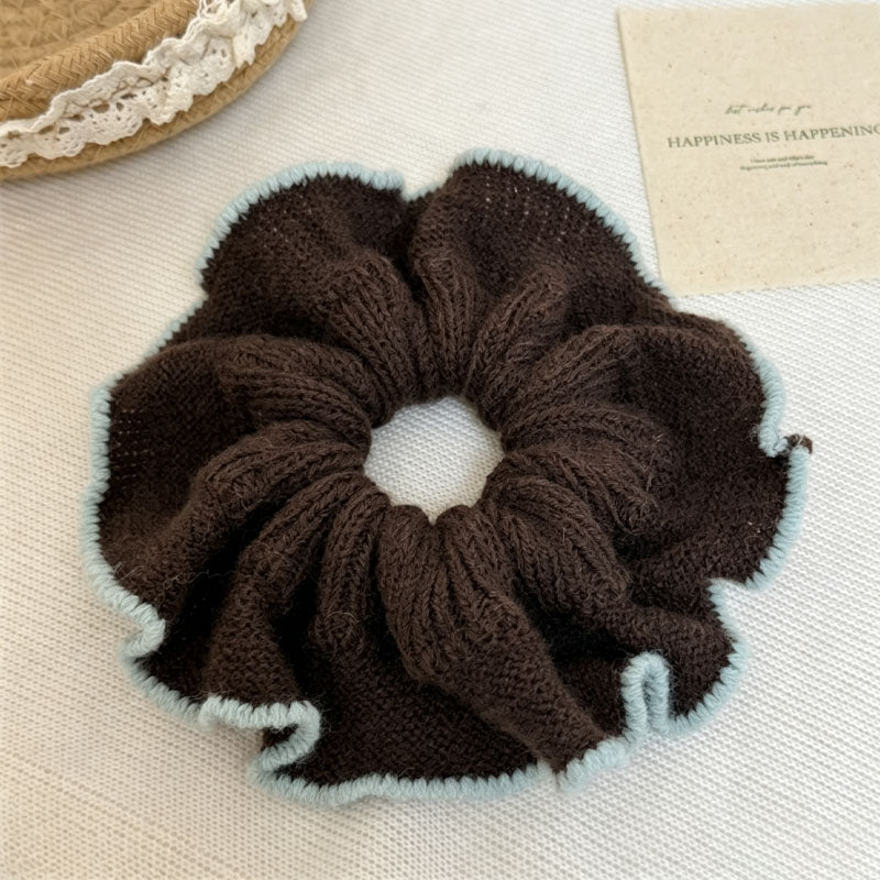 Chic Color Block Handmade Knit Scrunchies 6W6HSR382