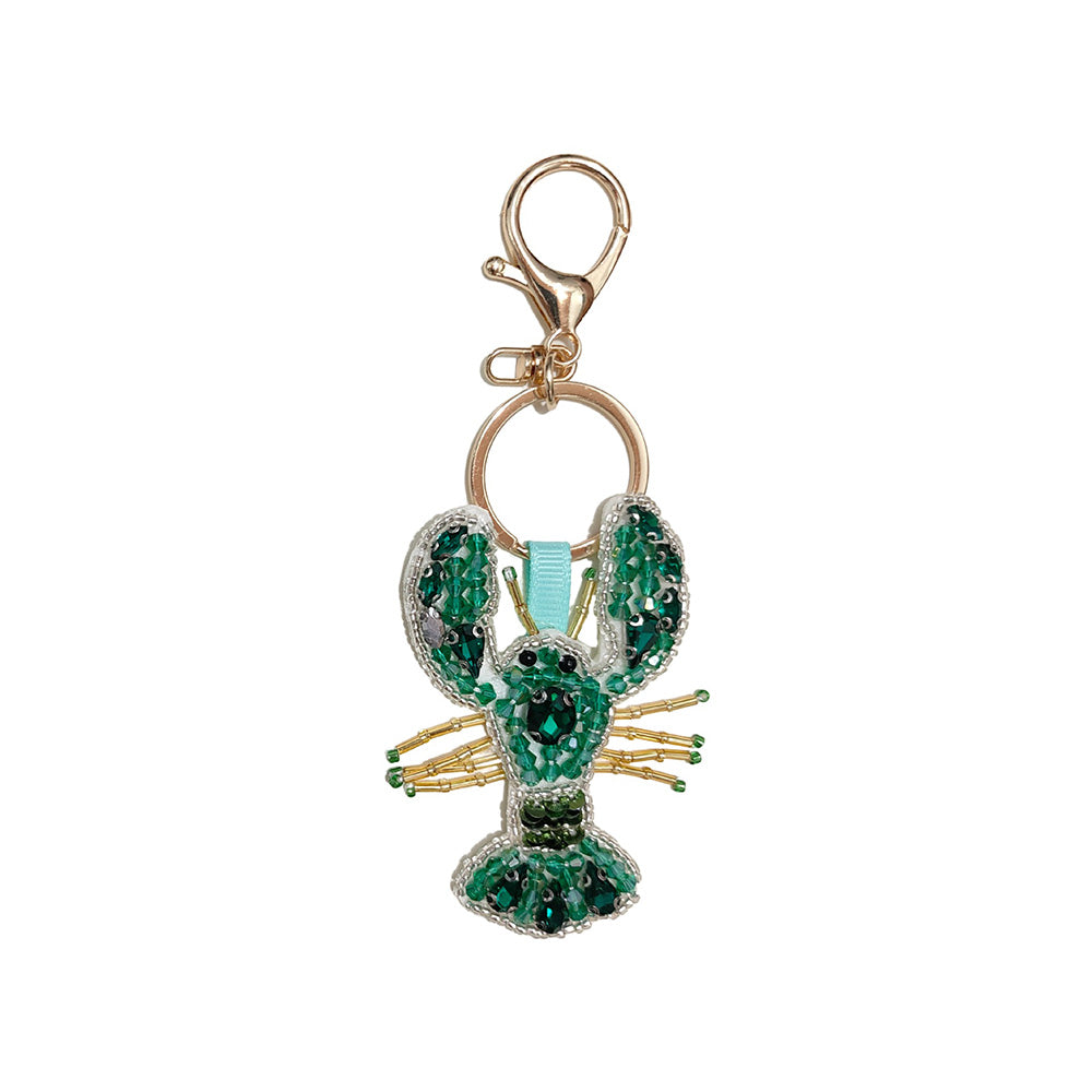 Trendy Handmade Beaded Rhinestones Crab Pendant Keychain 6W10BBC811