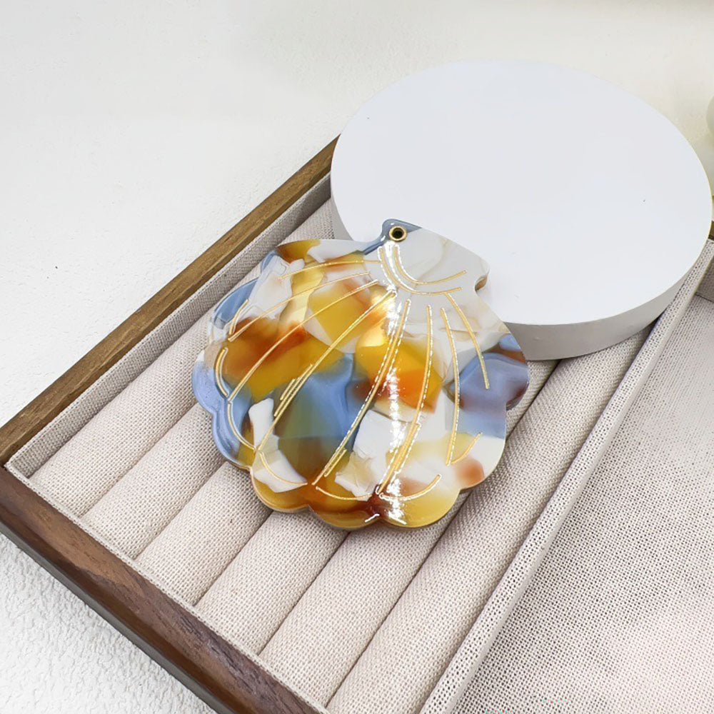 Creative Shell Shape Acetate Portable Makeup Mirror MK2PPFN6CT5MR46