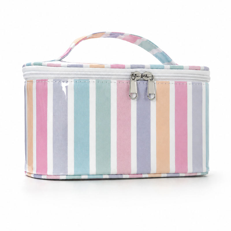Color Block Striped Makeup Bag - DippedShop Wholesale - #8355