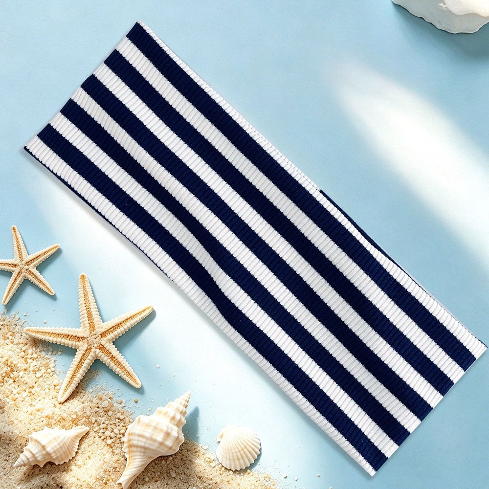 Striped Knit Wide Headband - DippedShop Wholesale - #2211