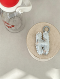 Stylish Floral Print Letters Shape Bag Charm 6W10BBC424