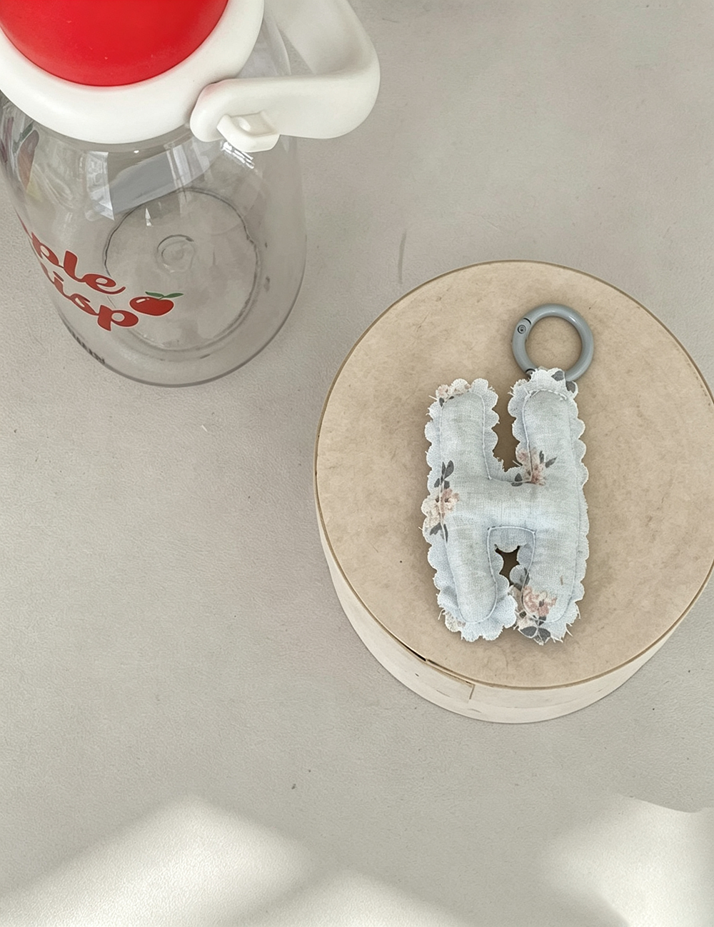 Stylish Floral Print Letters Shape Bag Charm 6W10BBC424