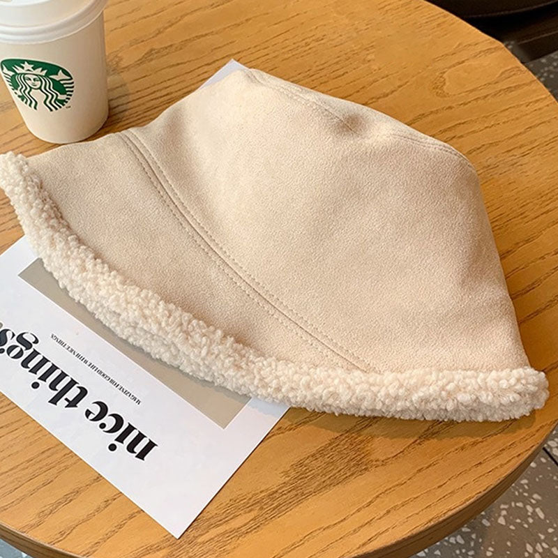 Trendy Reversible Faux Fur Suede Bucket Hat 6W6HAT537
