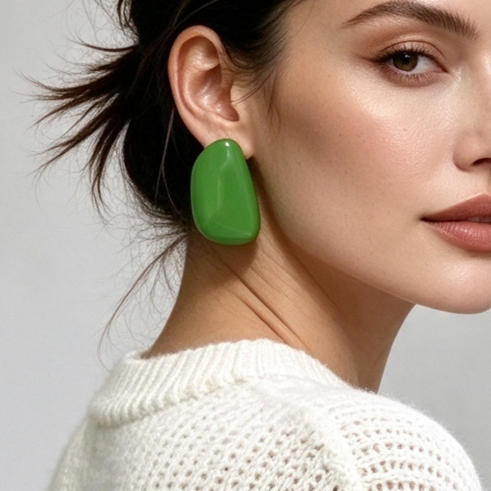 Geometric Enamel Stud Earrings - DippedShop Wholesale - #8019