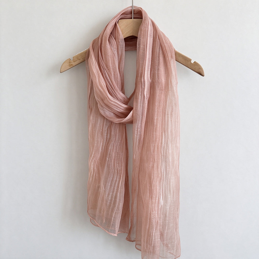 Solid Color Thin Mesh Long Silk Scarf 6W6NSC233