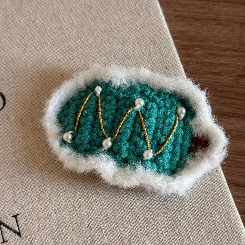 Crochet Christmas Tree Hair Clip - DippedShop Wholesale - #5299