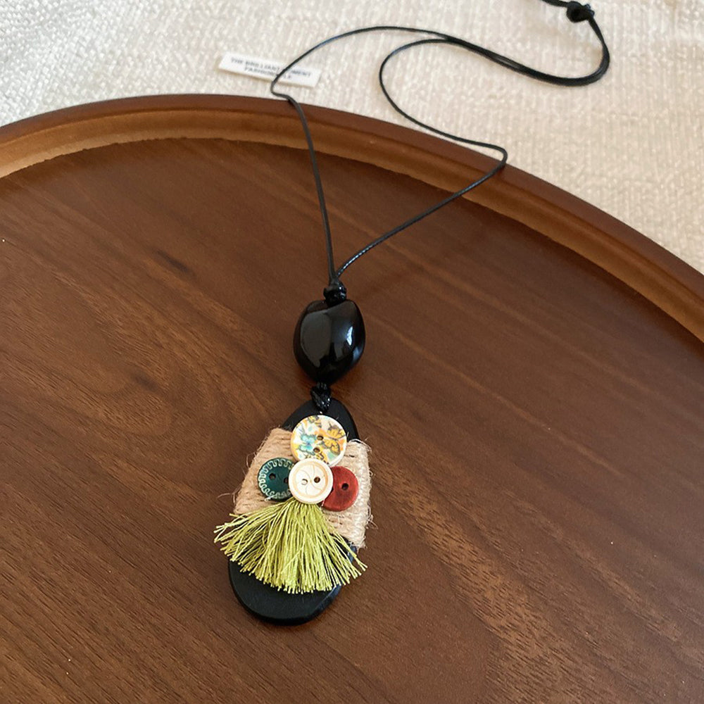 Wooden Hat Pendant Necklace - DippedShop Wholesale - #7827
