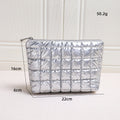 Minimalist Solid Color Quilt Shell Cosmetic Bag 6C5CO271