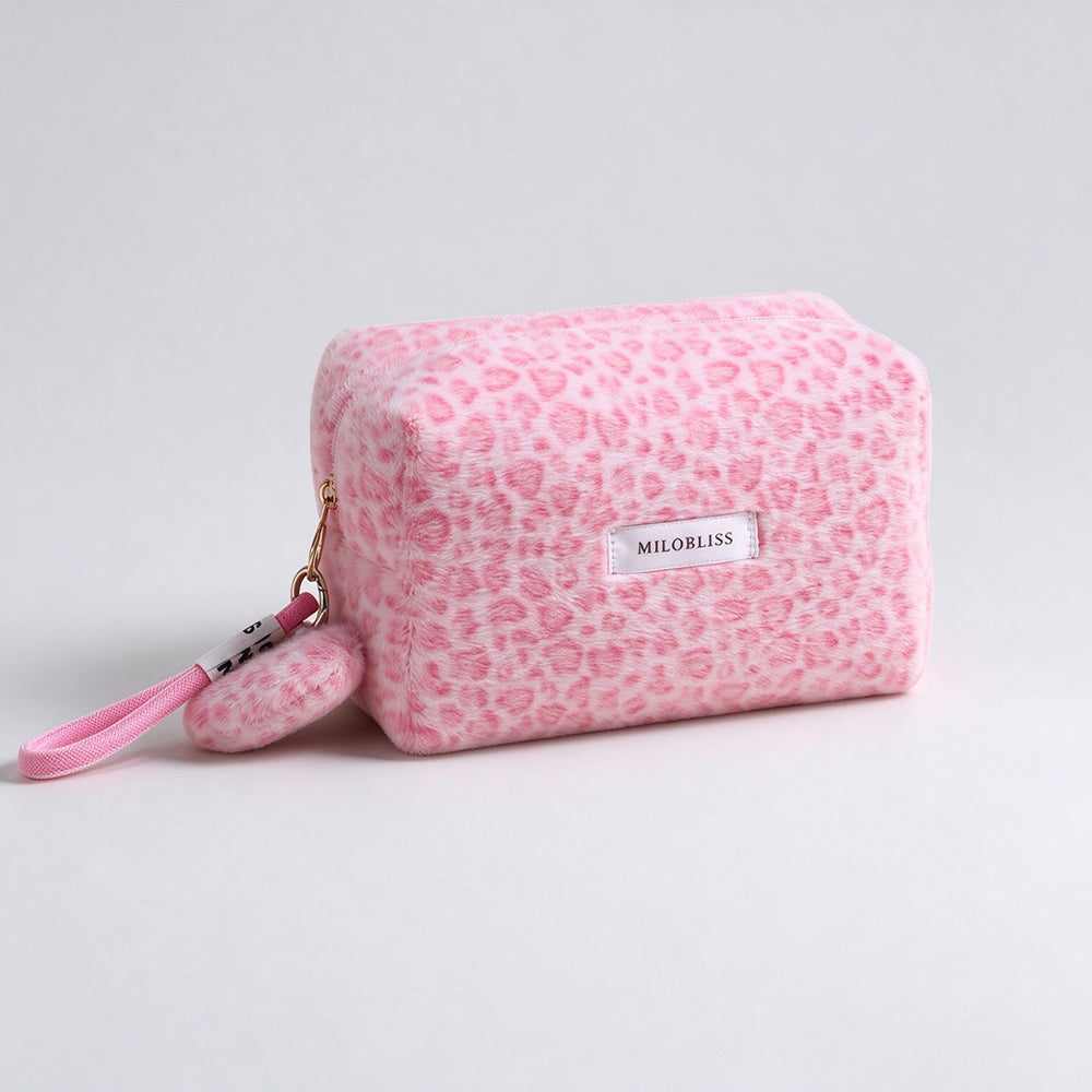 Vintage Leopard Pattern Plush Cosmetic Bag 6C5CO269