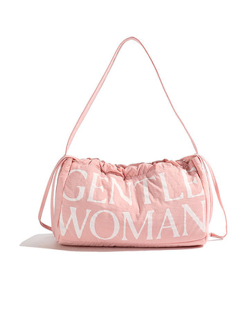 Drawstring Solid Puffer Underarm Shoulder Bag DP25G649