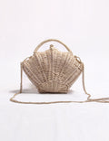 Trendy Shell Shape Hand Woven Shoulder Bag 8CW6BBG502T