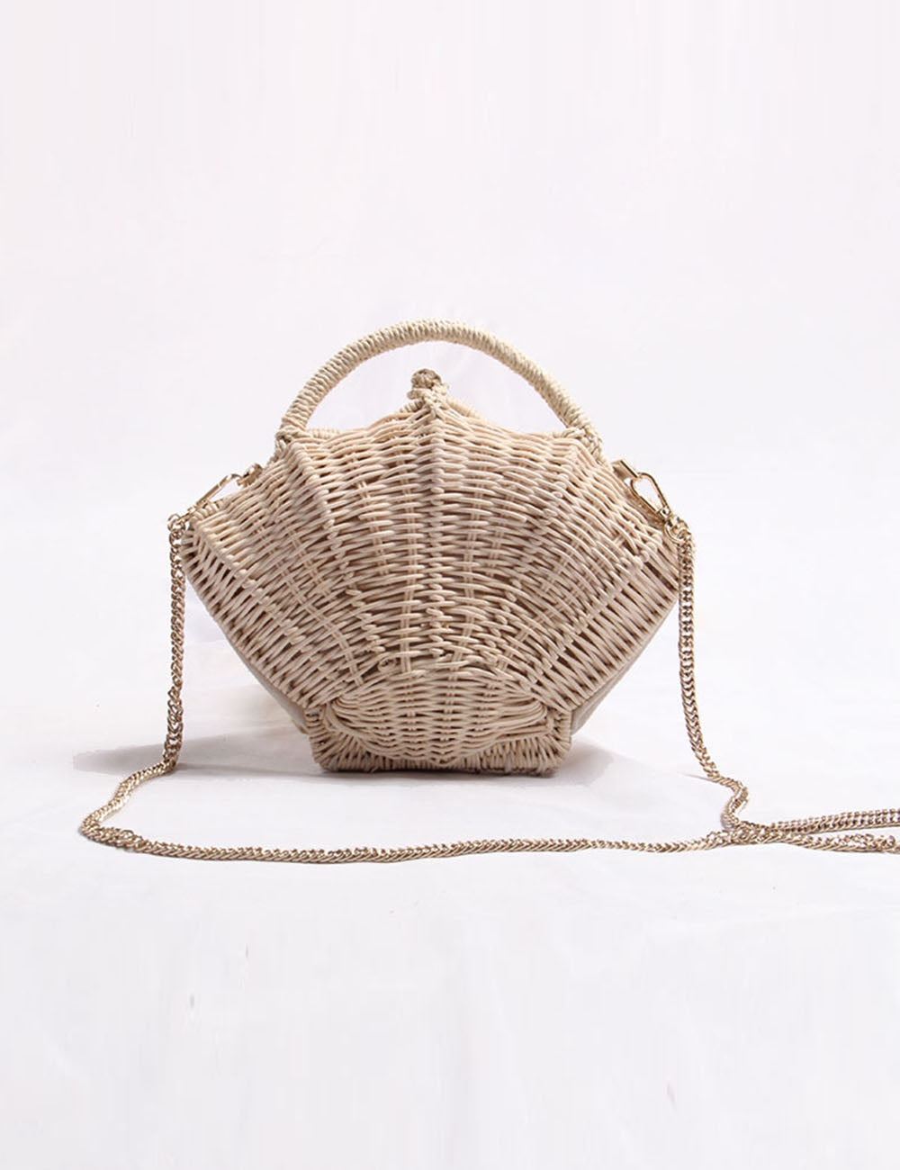 Trendy Shell Shape Hand Woven Shoulder Bag 8CW6BBG502T