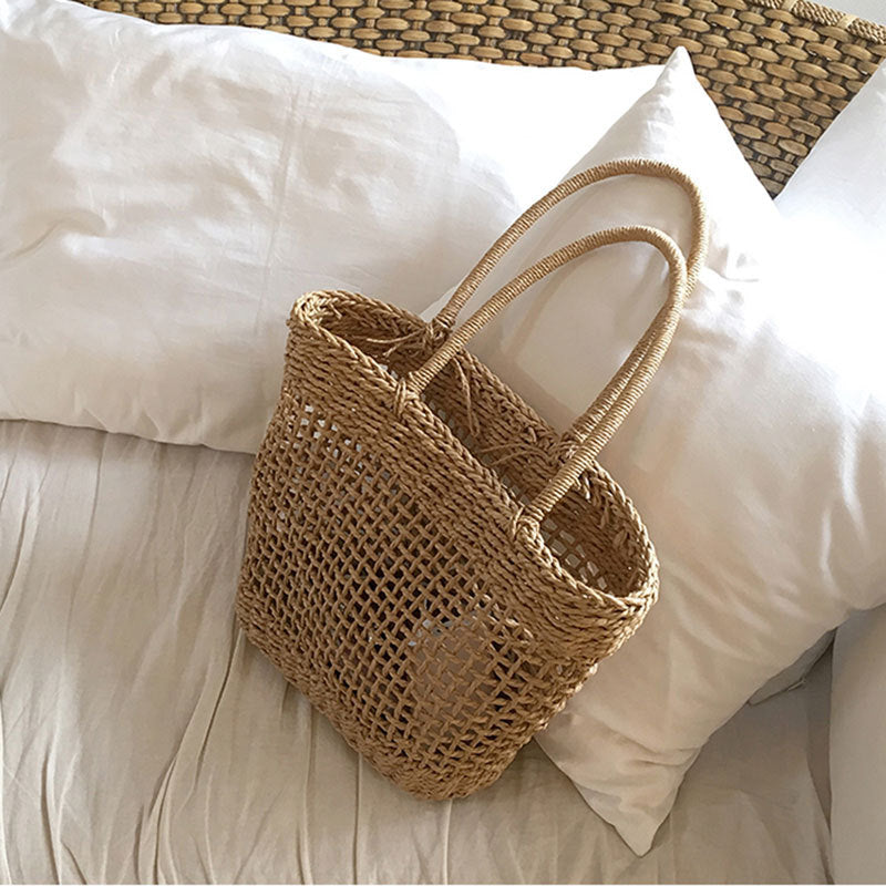 Woven Straw Shoulder Bag - DippedShop Wholesale - #2291