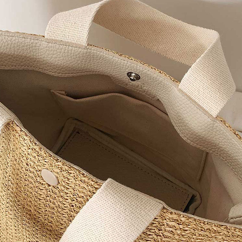 Straw Woven Tote Bag - DippedShop Wholesale - #5075