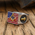 Vintage USA Flag Polished Surface Ring 8ZA6JRG204T