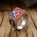 Vintage USA Flag Polished Surface Ring 8ZA6JRG204T