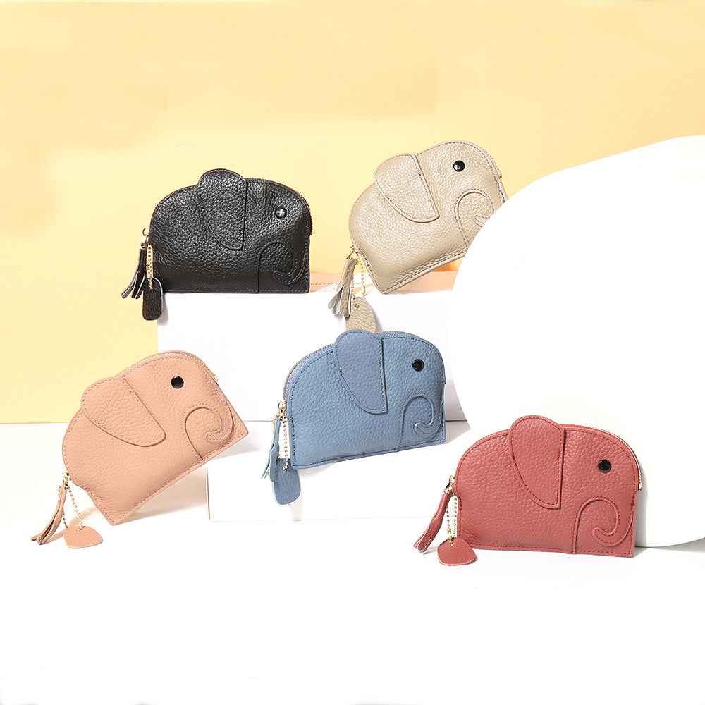 Cute Elephant Leather Mini Coin Purse 6W10BWB303
