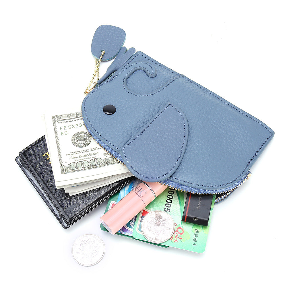 Cute Elephant Leather Mini Coin Purse 6W10BWB303
