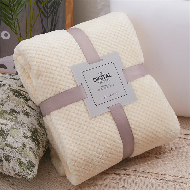 Pineapple Grid Coral Fleece Blanket - DippedShop Wholesale - #7187