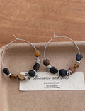 Boho Beaded Stone Hoops - DippedShop Wholesale - #2035
