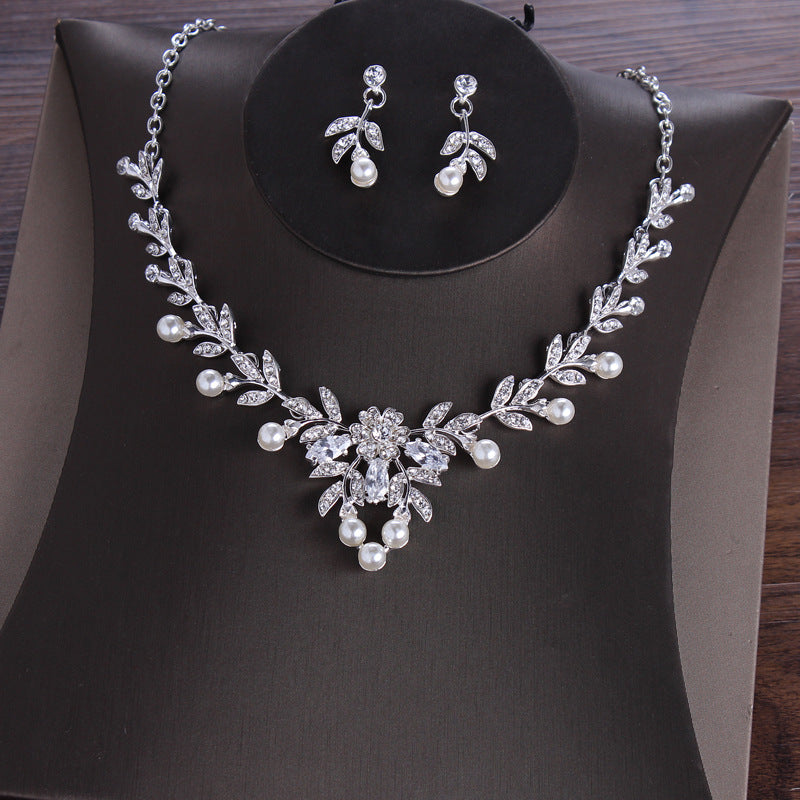 Flower Rhinestone Jewelry Earrings Jewelry Set DPJS1207