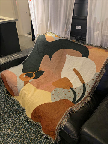 Cozy Artistic Print Tapestry Sofa Throw Blanket DP25F923
