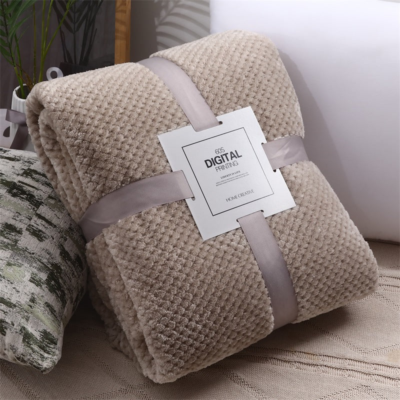 Pineapple Grid Coral Fleece Blanket - DippedShop Wholesale - #1027