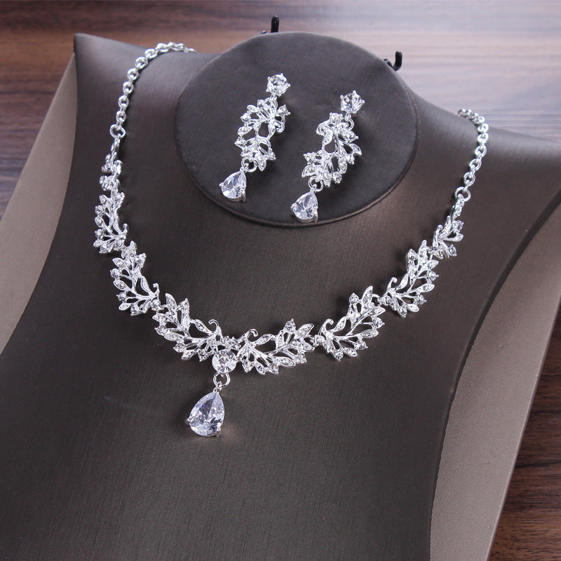 2PCS Zircon Pendant Elegant Jewelry Set DPJS1210