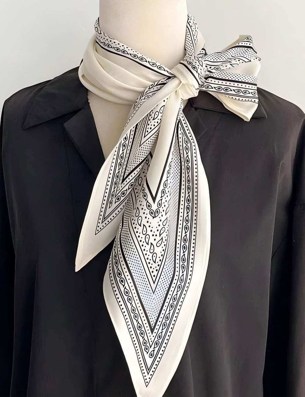 Vintage Paisley Print Versatile Neckchief Scarf MK2BW6W6NSI15